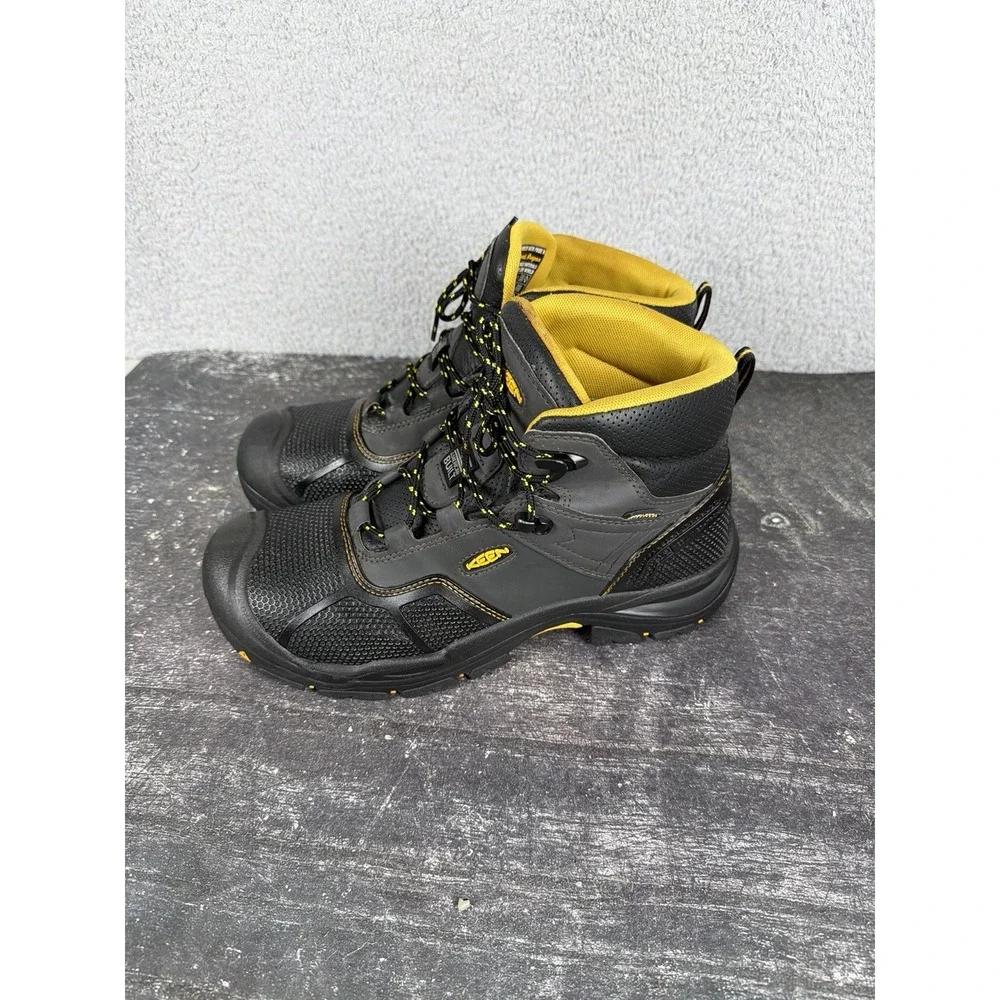 KEEN Utility Men's Logandale Mid Steel Toe WP Work Shoe Raven/Black Size 12 D